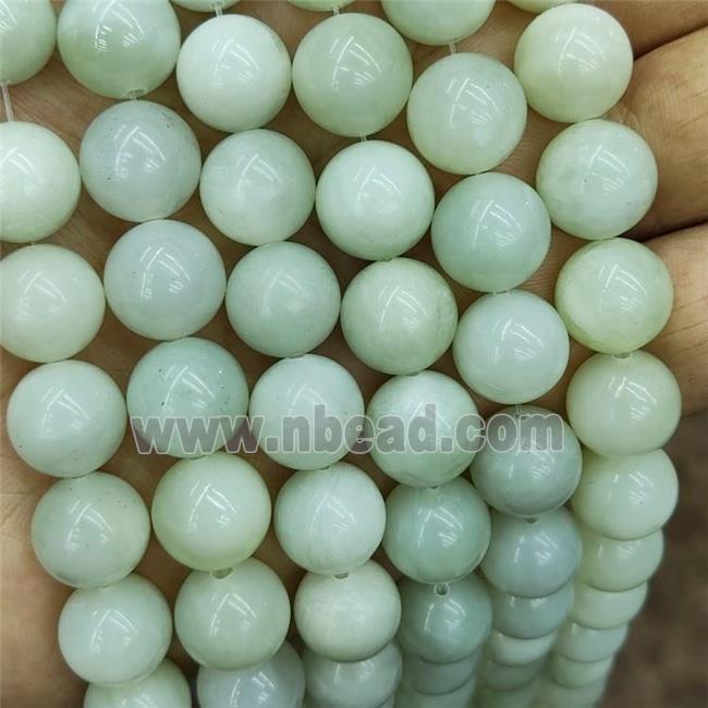 New Mountain Jade Beads Green Smooth Round