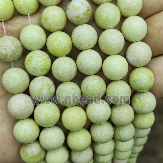 Natural Lemon Jade Beads Smooth Round Olive