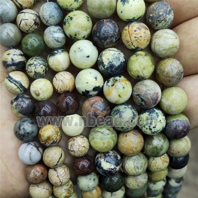 Yellow Turquoise Beads Smooth Round