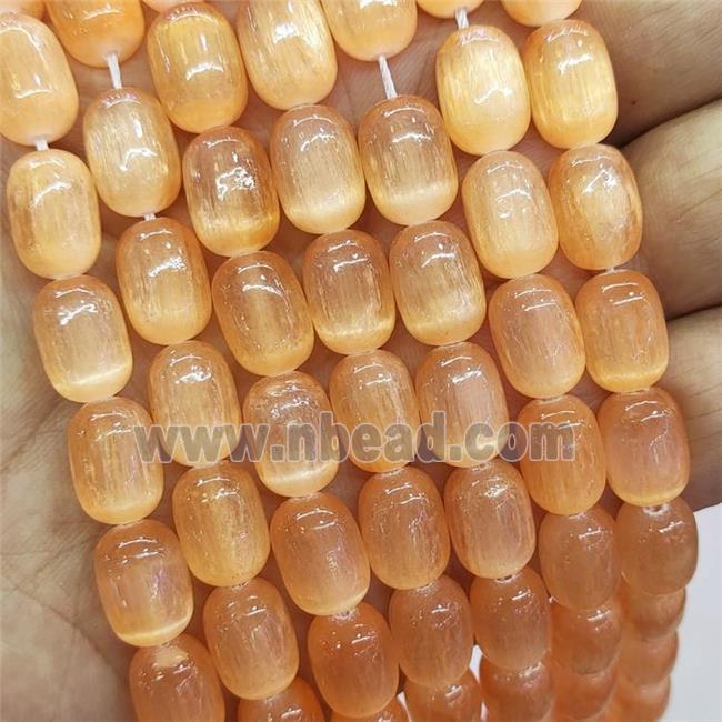 Orange Selenite Barrel Beads