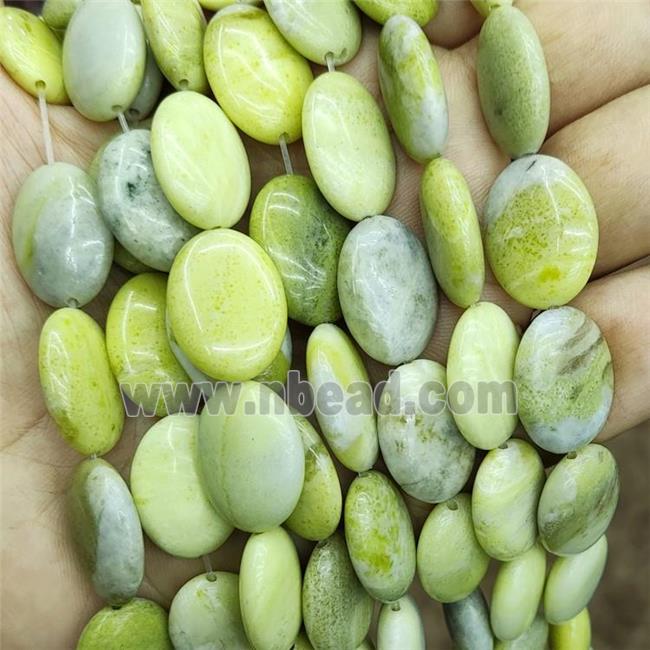 Natural Lemon Jade Oval Beads Olive