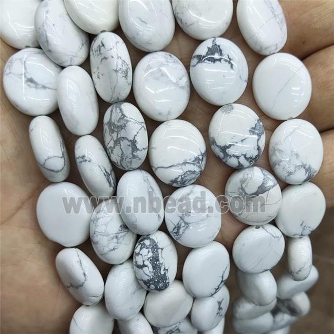 Natural Howlite Turquoise Beads White Oval