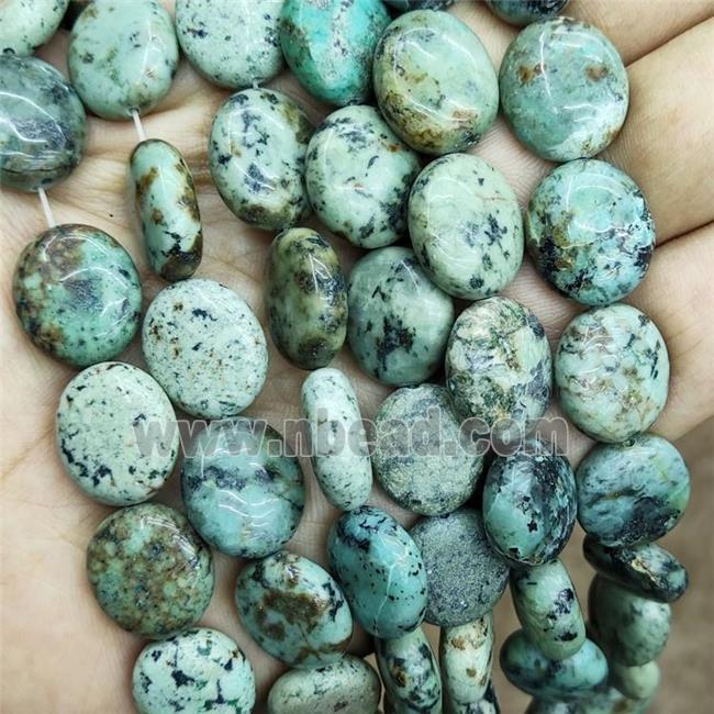 Natural African Turquoise Oval Beads Green