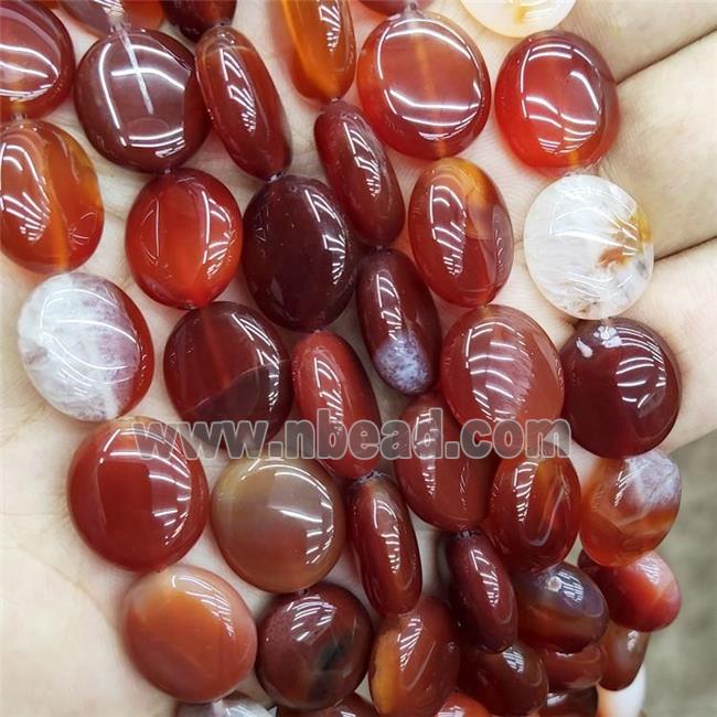 Natural Red Carnelian Agate Oval Beads