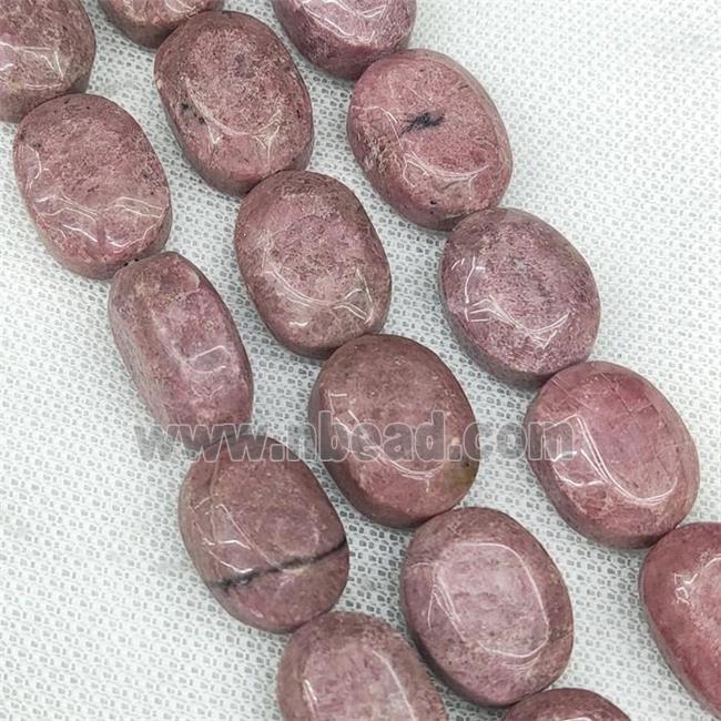Natural Chinese Rhodonite Oval Beads Red