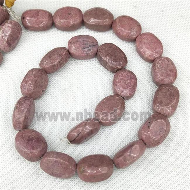 Natural Chinese Rhodonite Oval Beads Red
