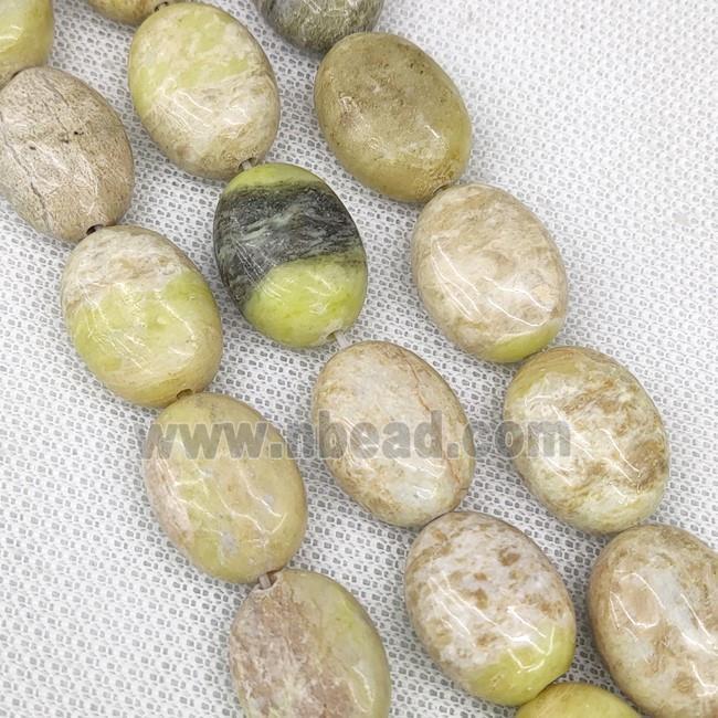 Natural Lemon Jade Oval Beads Green