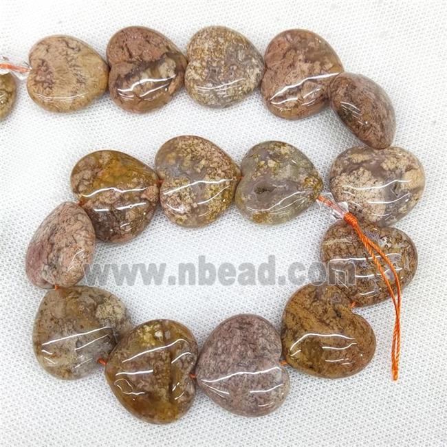 Sakura Chalcedony Heart Beads