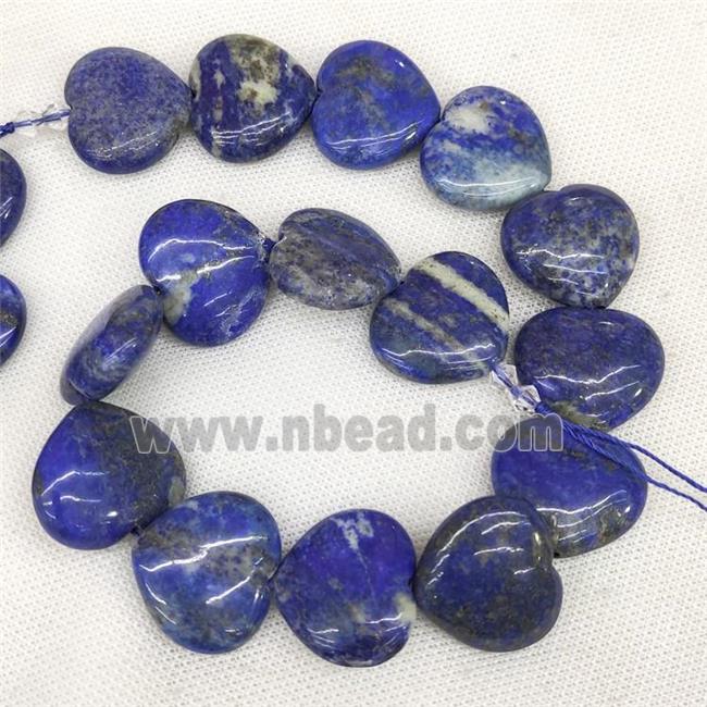 Natural Lapis Lazuli Heart Beads Blue