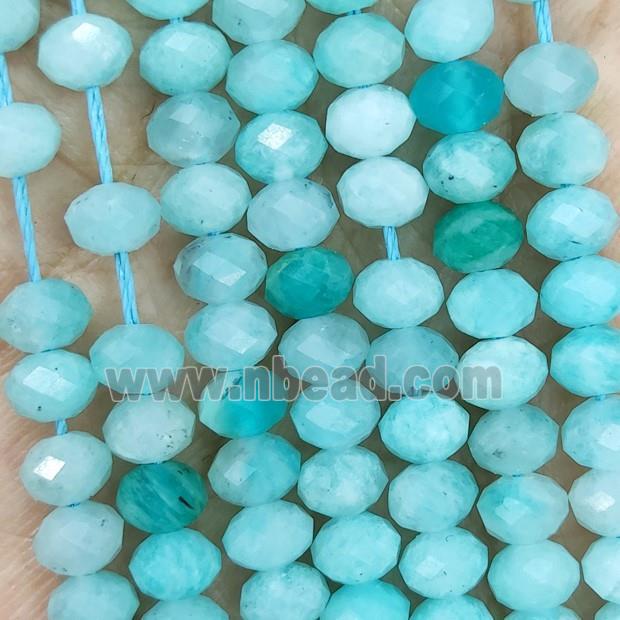Natural Green Amazonite Beads Faceted Rondelle