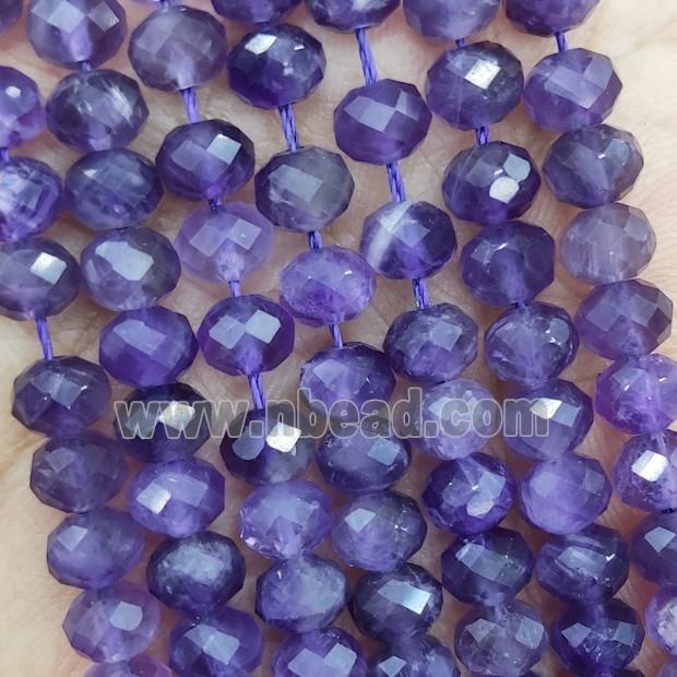 Natural Purple Amethyst Beads Faceted Rondelle