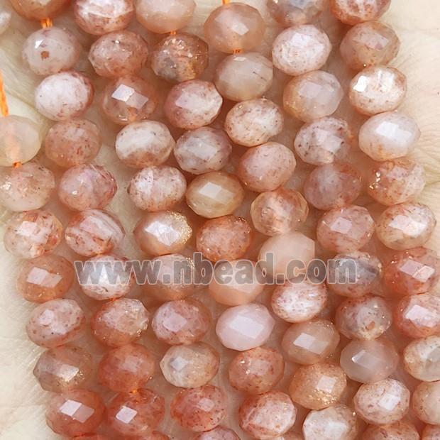 Natural Orange Sunstone Beads Faceted Rondelle