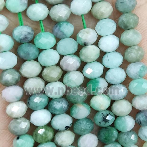 Natural Australian Chrysoprase Beads Green Faceted Rondelle