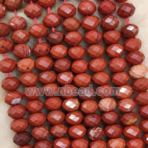 Natural Red Jasper Beads Faceted Rondelle