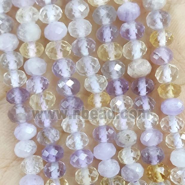 Ametrine Beads Faceted Rondelle