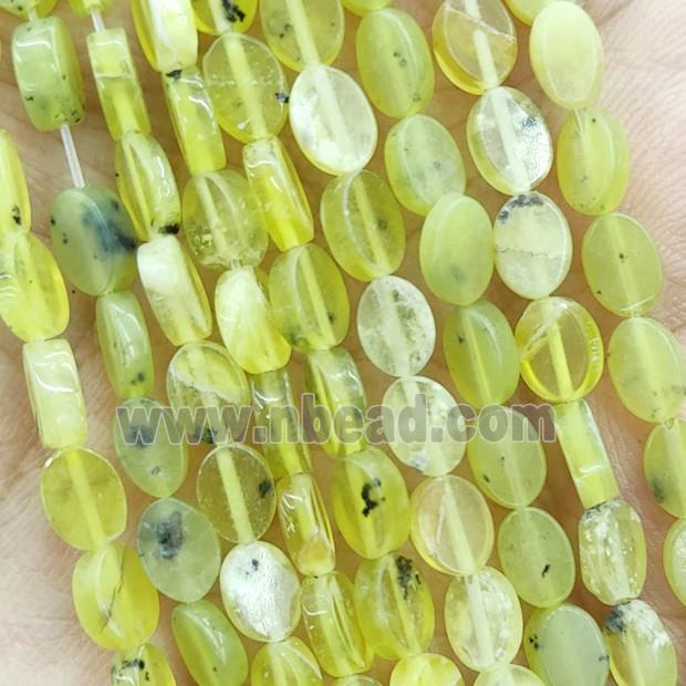 Korean Jadeite Oval Beads Olive