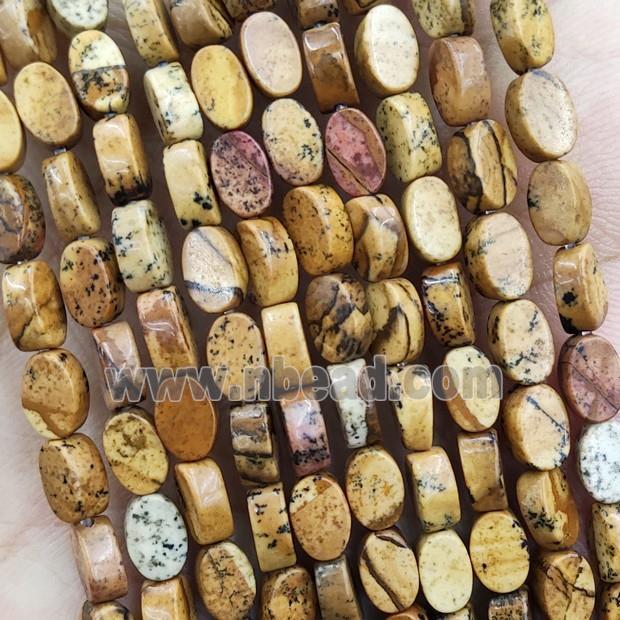 Natural Picture Jasper Oval Beads