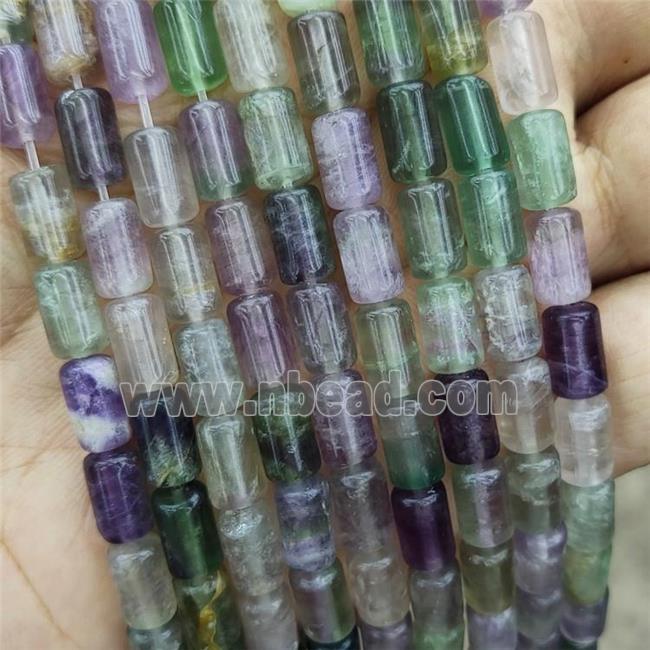 Natural Fluorite Tube Beads Multicolor