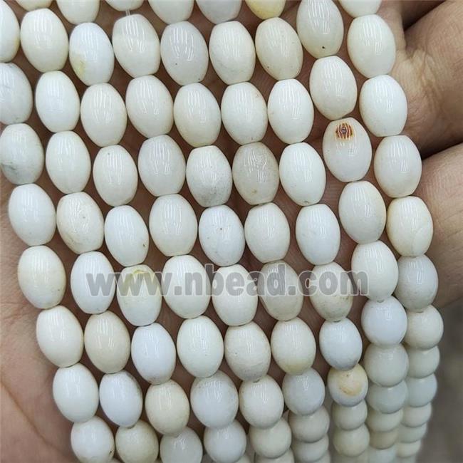 White Ivory Jasper Rice Beads