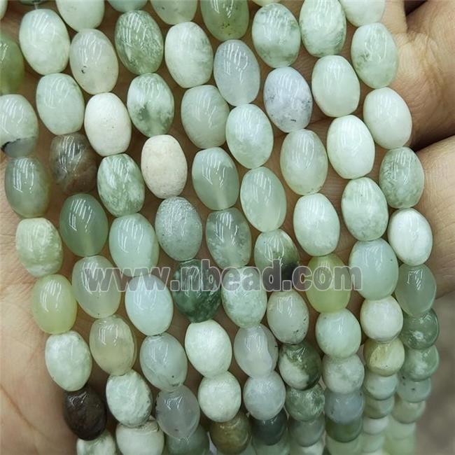 New Mountain Jade Rice Beads Green Barrel