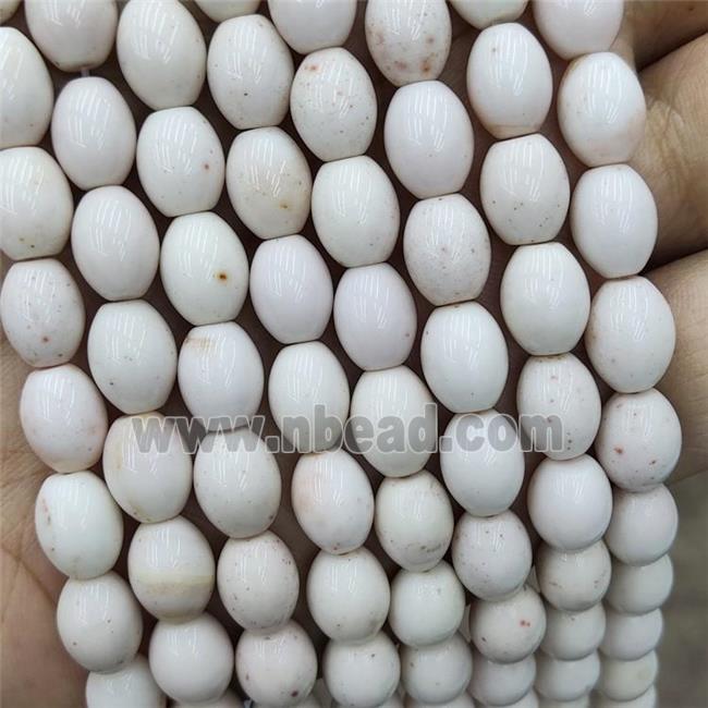White Ivory Jasper Rice Beads Barrel