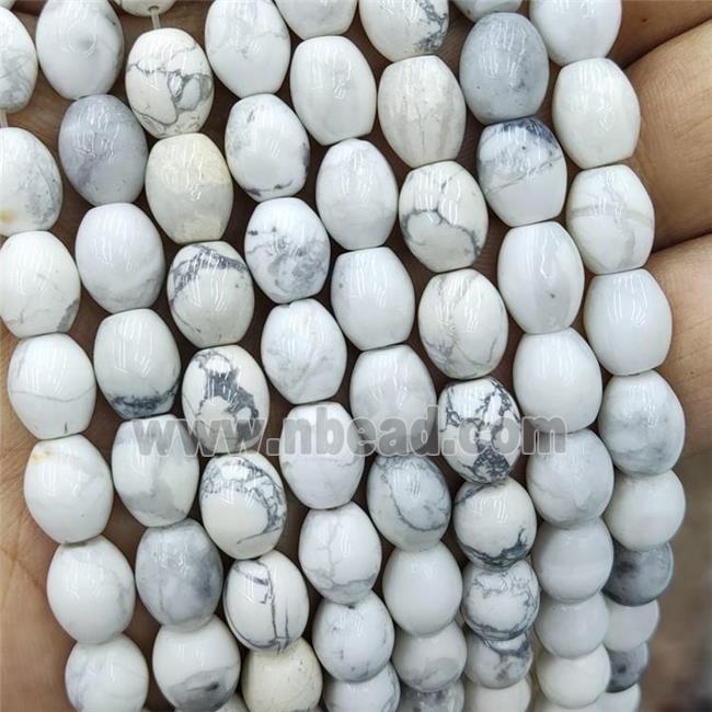 White Howlite Turquoise Rice Beads Barrel