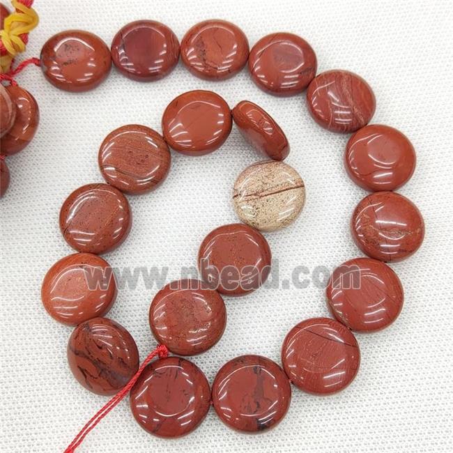 Natural Red Jasper Coin Beads Circle