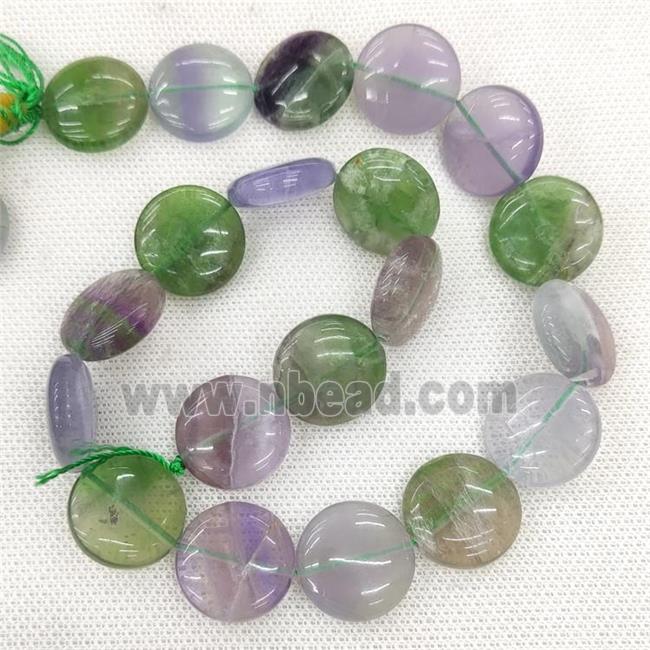 Natural Fluorite Beads Circle Multicolor