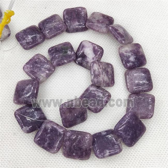 Natural Lepidolite Beads Purple Square