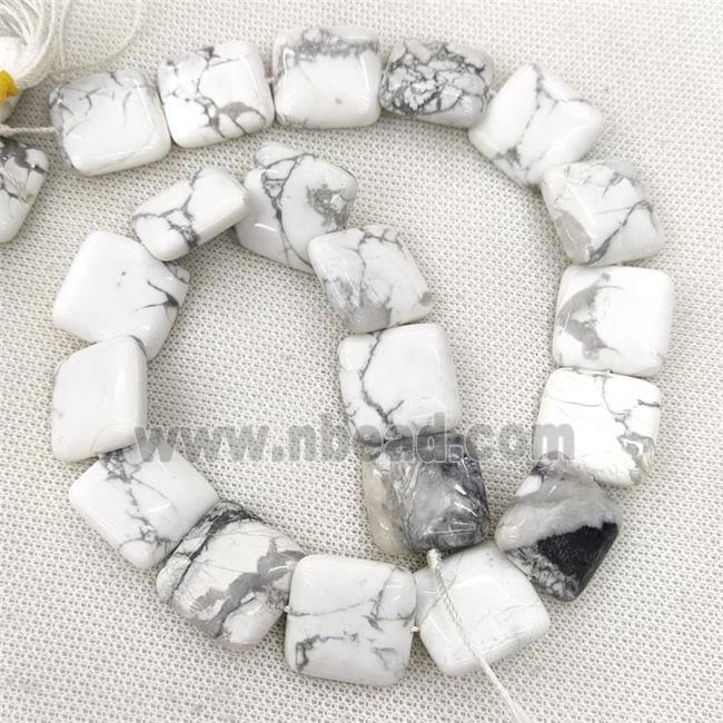 White Howlite Turquoise Square Beads
