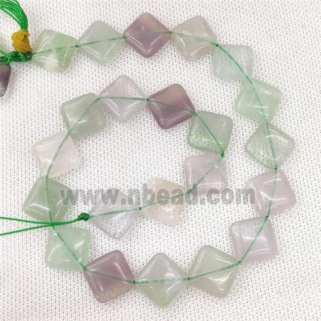 Natural Fluorite Beads Green Square Corner-Drilled