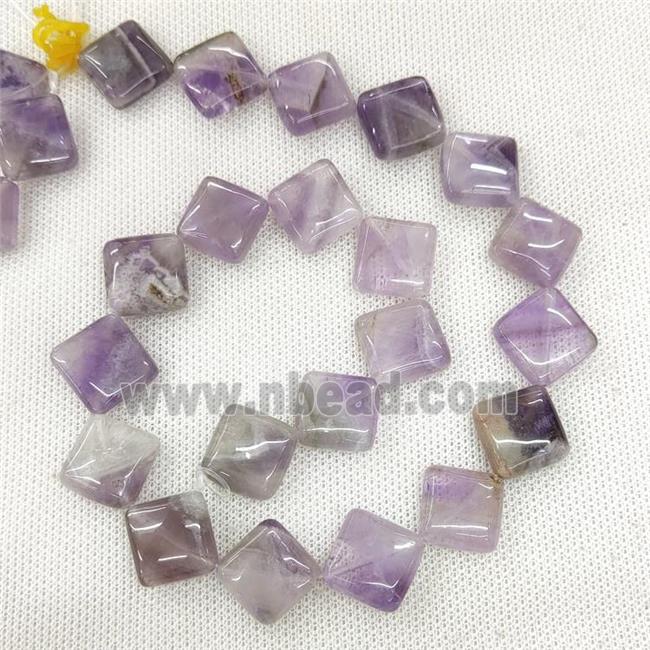 Natural Fluorite Beads Purple Square Corner-Drilled