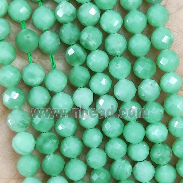 Natural Green Angelite Beads Faceted Round