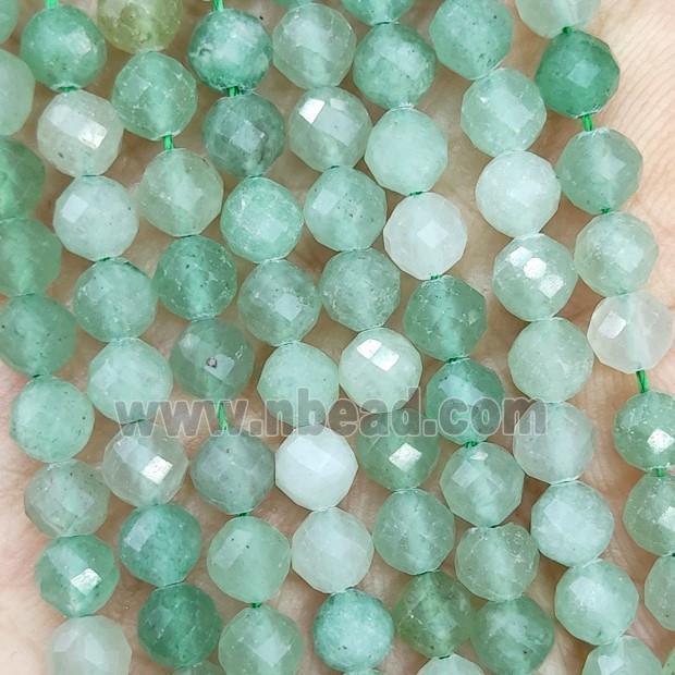 Natural Green Strawberry Quartz Beads Faceted Round