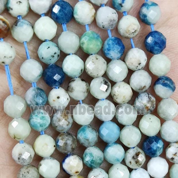 Natural K2 Jasper Beads Blue Faceted Round