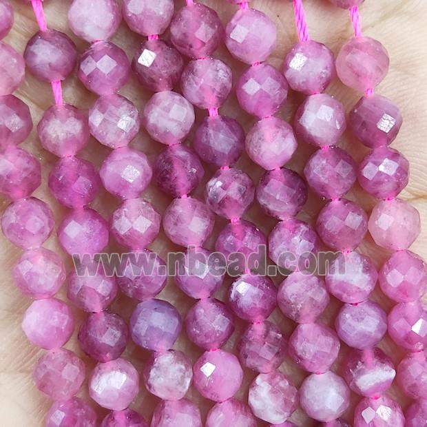 Natural Pink Tourmaline Beads AA-Grade Faceted Round