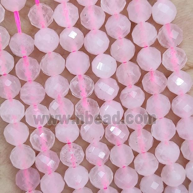 Pink Rose Quartz Beads Faceted Round