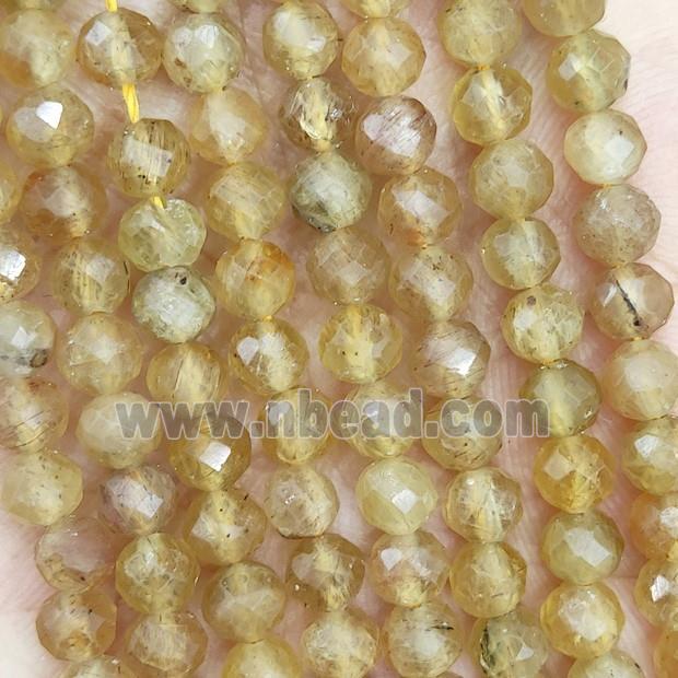 Natural Yellow Apatite Beads Faceted Round