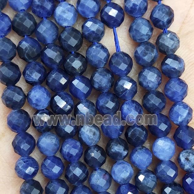 Natural Blue Sodalite Beads A-Grade Faceted Round