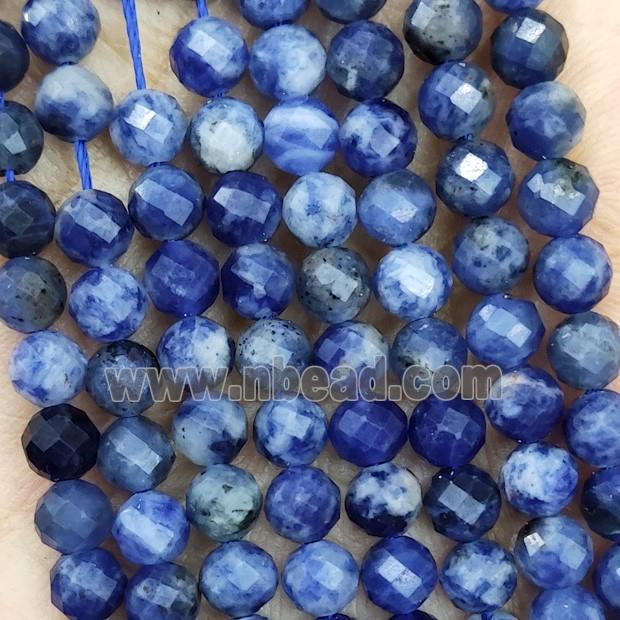 Natural Blue Sodalite Beads B-Grade Faceted Round