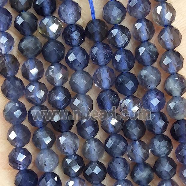 Natural Iolite Beads Inkblue Faceted Round
