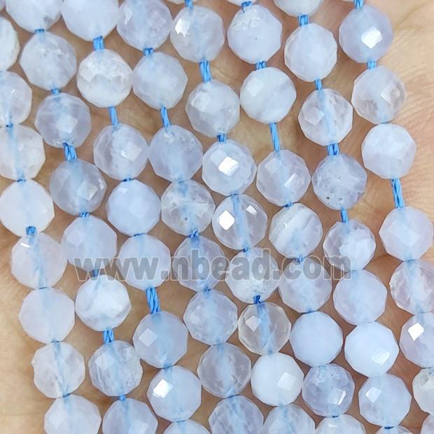 Natural Blue Lace Agate Beads Faceted Round