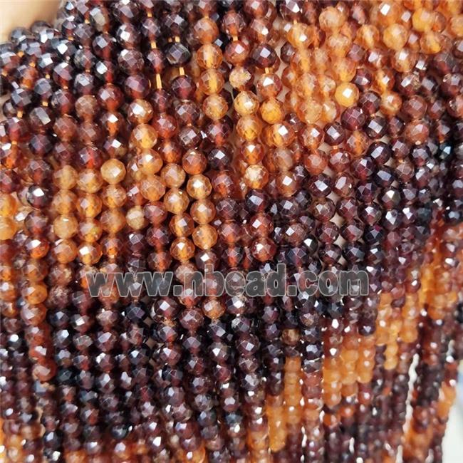 Natural Garnet Beads Multicolor Faceted Round