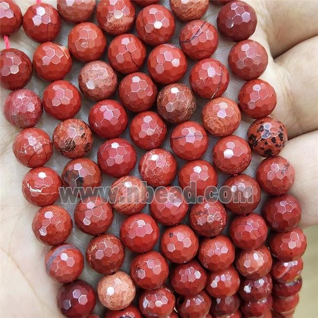 Natural Red Jasper Beads Faceted Round