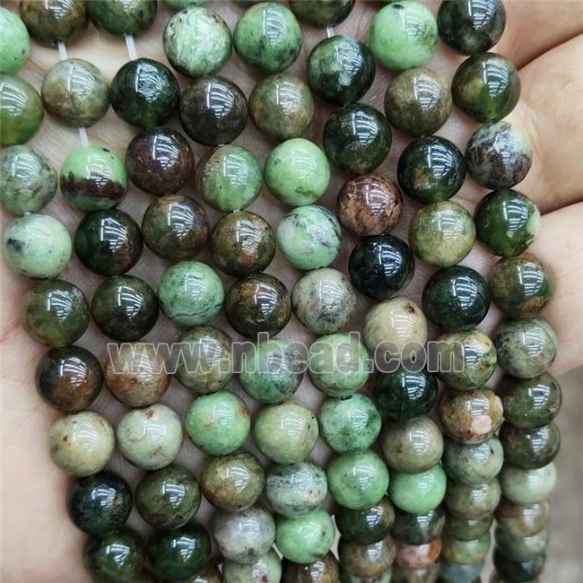 Natural Green Opal Beads Smooth Round