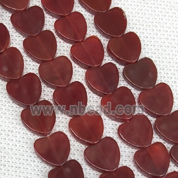 Natural Agate Heart Beads Red Dye