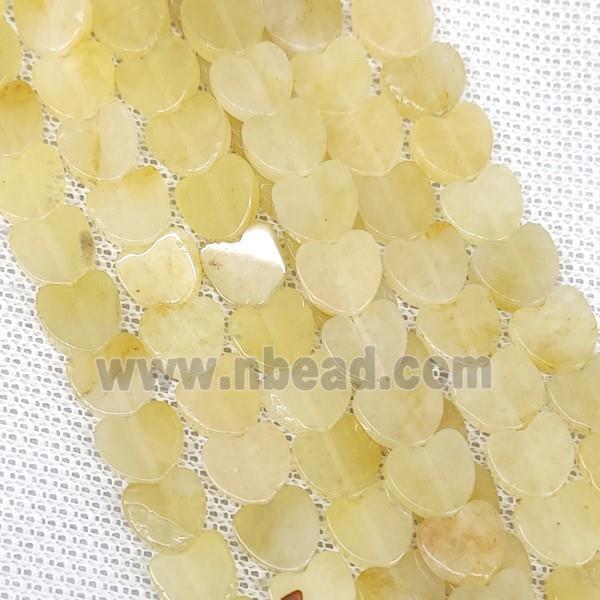 Yellow Honey Jade Heart Beads
