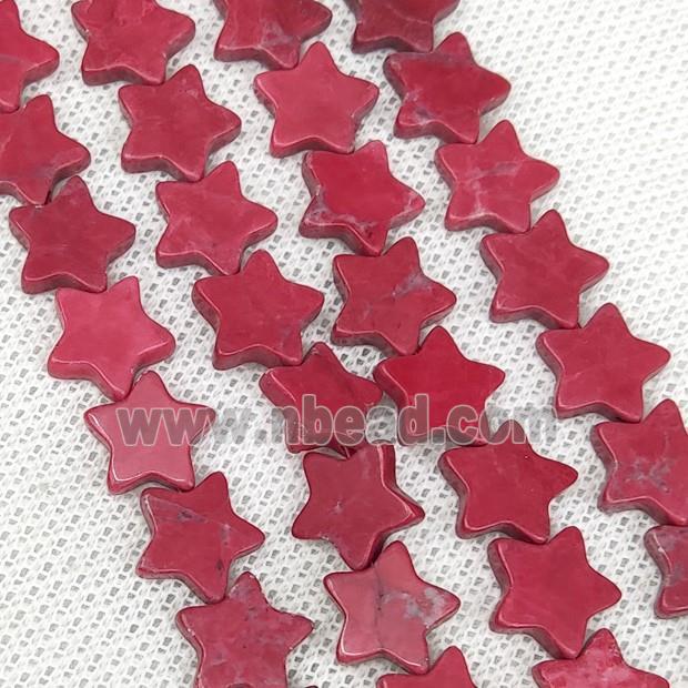 Red Howlite Turquoise Star Beads Dye