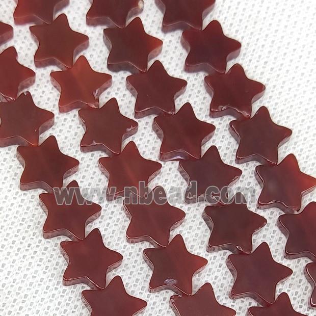 Natural Agate Star Beads Red Dye