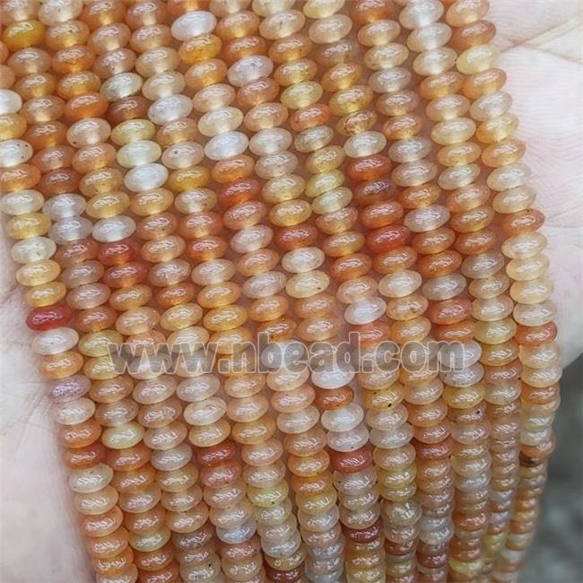 Natural Red Aventurine Beads Smooth Rondelle Tiny